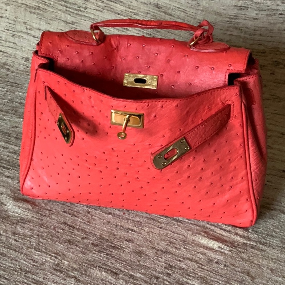 Annie’s Eye genuine OSTRICH Kelly style bag